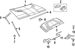 Foto de Aislamiento del capo Original para Dodge Challenger 2015 2016 2017 Marca CHRYSLER Nmero de Parte 68184674AC