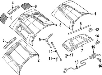 Foto de Aislamiento del capo Original para Dodge Challenger 2015 2016 2017 Marca CHRYSLER Nmero de Parte 68184698AB