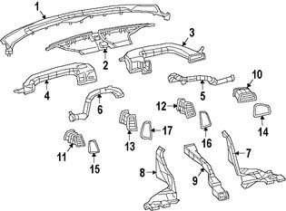 Foto de Ducto de Aire del Panel de Instrumentos Original para Dodge Challenger 2015 2016 2017 Marca CHRYSLER N�mero de Parte 68184571AB