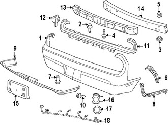 Foto de Soporte de cubierta de parachoques Original para Dodge Challenger Marca CHRYSLER Nmero de Parte 68024341AF