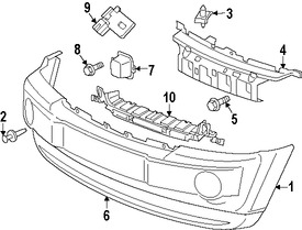 Foto de Riel de soporte de cubierta de parachoques Original para Jeep Grand Cherokee 2008 2009 2010 Marca CHRYSLER Nmero de Parte 55157476AD