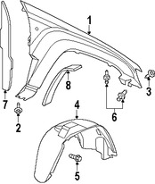 Foto de Protector de Guardafangos Original para Jeep Grand Cherokee 2005 2006 2007 Marca CHRYSLER Nmero de Parte 55156620AF