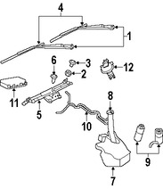 Foto de Depsito del lquido de limpia parabrisa Original para Jeep Grand Cherokee Jeep Commander Marca CHRYSLER Nmero de Parte 68018916AB