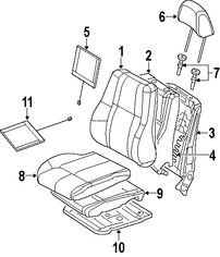 Foto de Respaldo de Asiento Original para Jeep Grand Cherokee 2006 2007 Marca CHRYSLER Nmero de Parte 1DF121D5AA