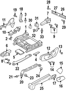 Foto de Cubierta de Riel de Asiento Original para Jeep Grand Cherokee Jeep Commander Marca CHRYSLER Nmero de Parte 1BU251J3AA