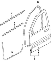Foto de Panel externo de puerta Original para Jeep Grand Cherokee 2005 2006 2007 2008 2009 2010 Marca CHRYSLER N�mero de Parte 55394354AB