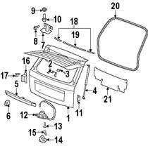 Foto de Puerta Trasera Original para Jeep Grand Cherokee 2007 2008 2009 2010 Marca CHRYSLER N�mero de Parte 55399066AC