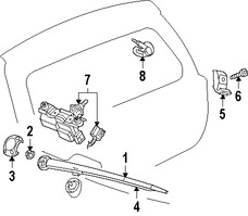 Foto de Motor Limpiaparabrisas Vidrio Trasero Original para Jeep Grand Cherokee Jeep Commander Marca CHRYSLER Nmero de Parte 55156325AD