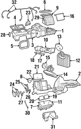 Foto de Carcasa del motor del ventilador HVAC Original para Jeep Grand Cherokee 2002 1999 2000 2001 2003 2004 Marca CHRYSLER N�mero de Parte 5012713AC