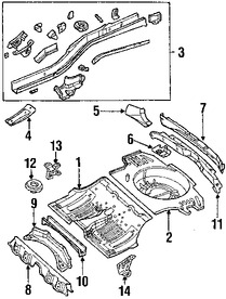 Foto de Travesano Plataforma de Piso Original para Jeep Grand Cherokee 1999 2000 Marca CHRYSLER N�mero de Parte 55136558AD