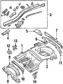 Foto de Travesano Plataforma de Piso Original para Jeep Grand Cherokee 1999 2000 Marca CHRYSLER Nmero de Parte 55136558AD