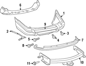 Foto de Absorbedor de impacto de gomaespuma del parachoque Original para Jeep Grand Cherokee 2002 1999 2000 2001 Marca CHRYSLER Nmero de Parte 55155166AB