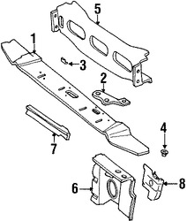 Foto de Deflector de aire soporte de radiador Original para Jeep Cherokee 1998 1999 2000 2001 Marca CHRYSLER Nmero de Parte 55235221AF