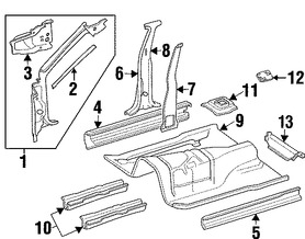 Foto de Refuerzo de Pilar A de Carroceria Original para Jeep Cherokee 1998 1999 2000 2001 1997 Marca CHRYSLER Nmero de Parte 55235641AB