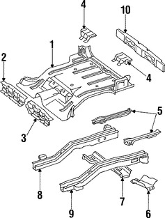 Foto de Travesano Plataforma de Piso Original para Jeep Cherokee Jeep Wagoneer Marca CHRYSLER Nmero de Parte 55235813AA