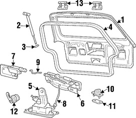 Foto de Puerta Trasera Original para Jeep Cherokee 1998 1999 2000 2001 1997 Marca CHRYSLER N�mero de Parte 55174895AF