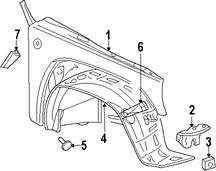 Foto de Guardafango Original para Jeep Liberty 2002 2003 2004 Marca CHRYSLER N�mero de Parte 55177100AD