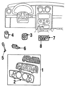 Foto de Lente de Panel de Instrumentos Original para Jeep Liberty 2002 2003 2004 2005 2006 2007 Marca CHRYSLER Nmero de Parte 4828962AB