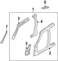 Foto de Refuerzo de Pilar A de Carroceria Original para Jeep Liberty 2002 2003 2004 2005 Marca CHRYSLER Nmero de Parte 55176961AJ