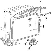 Foto de Soporte de Elevacin del Vidrio Trasero Original para Jeep Liberty 2003 2004 2005 2006 2007 Marca CHRYSLER Nmero de Parte 55360171AD