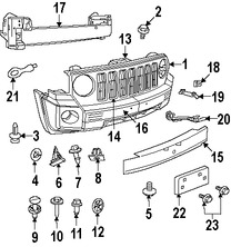 Foto de Cubierta del parachoques Original para Jeep Patriot 2007 2008 2009 2010 Marca CHRYSLER N�mero de Parte 68021299AB