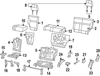 Foto de Cojin de respaldo de Asiento Original para Jeep Liberty 2008 2009 2010 2011 2012 Marca CHRYSLER N�mero de Parte 68033998AA