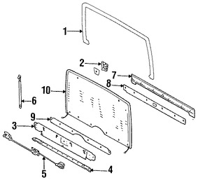 Foto de Soporte de Elevacin del Vidrio Trasero Original para Jeep Wrangler Marca CHRYSLER Nmero de Parte G0004761