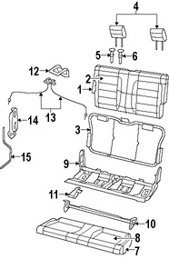 Foto de Cojin de respaldo de Asiento Original para Jeep Wrangler 2007 2008 2009 2010 2011 2012 Marca CHRYSLER Nmero de Parte 68002963AA