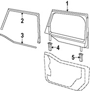 Foto de Cristal de Puerta Original para Jeep Wrangler Marca CHRYSLER N�mero de Parte 5SQ86SX9AB