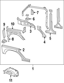 Foto de Panel Lateral Trasero Original para Jeep Wrangler Marca CHRYSLER N�mero de Parte 68002325AH