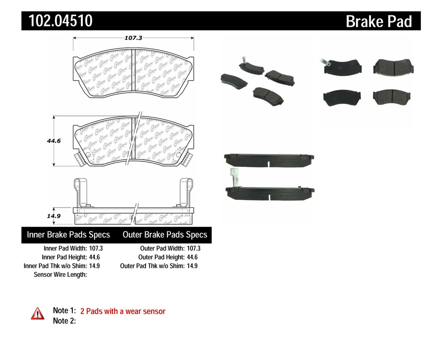 Foto de Pastillas de Freno C-TEK Metallic Pads para Geo Metro 1997 Marca C-TEK N�mero de Parte 102.04510