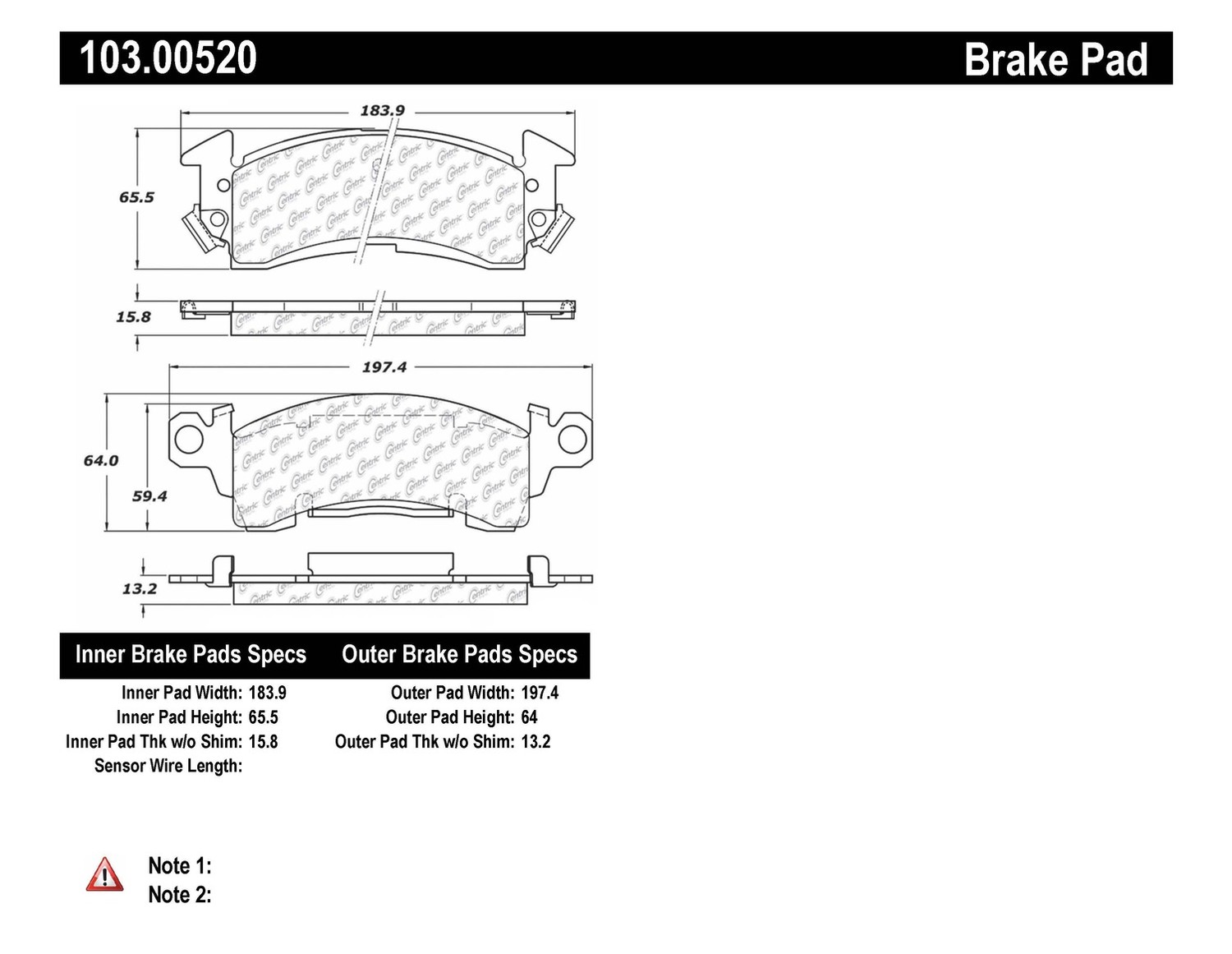 Foto de Pastillas de Freno C-TEK Ceramic Pads para Chevrolet C10 Pickup 1969 Marca C-TEK Nmero de Parte 103.00520