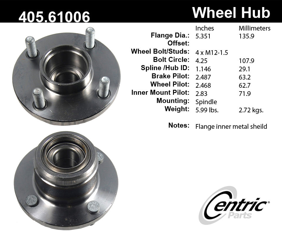 Foto de Conjunto de Cojinete de Rodamiento y Cubo C-TEK Standard & para Ford Focus 2001 Marca C-TEK N�mero de Parte 405.61006E