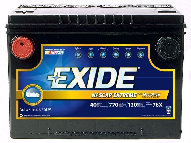 Foto de Batera Exide Nascar Extreme - CCA: 770 para Buick Cadillac Chevrolet GMC Oldsmobile Saturn Marca EXIDE BATTERIES NEW Nmero de Parte 78X