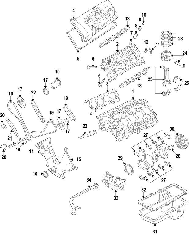 Foto de Rodamiento principal del Cigueal Original para Ford Mustang 2013 2014 Marca FORD Nmero de Parte 4G7Z6D309AA