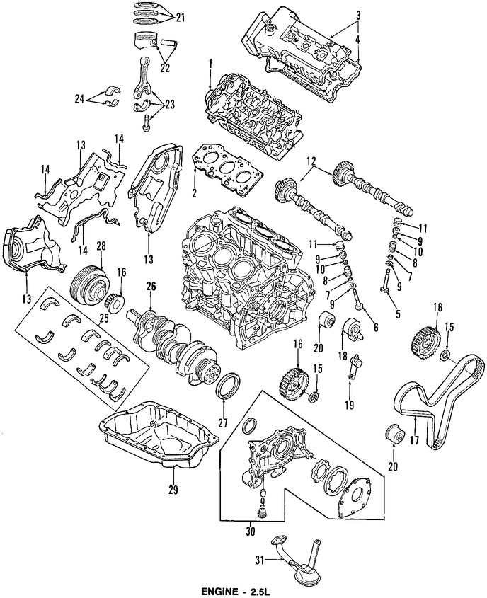 Foto de Motor Completo Original para Ford Probe 1993 Marca FORD Remanufacturado Nmero de Parte F32Z6007D