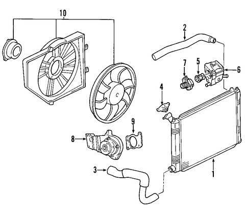 Foto de Montura de ventilador de enfriado de motor Original para Ford Focus 2001 2002 2003 2004 Marca FORD N�mero de Parte 1S4Z8C607A