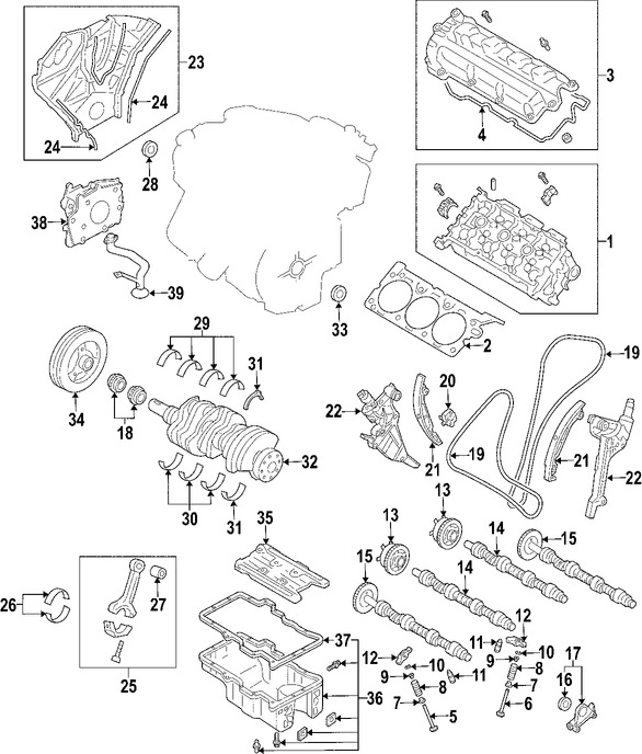 Foto de Juego Completo Empacaduras del Motor Original para Ford Fusion Mercury Milan Lincoln Zephyr Marca FORD Nmero de Parte 6E5Z6079AC