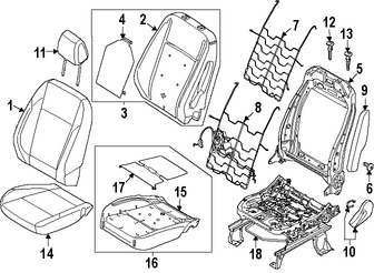 Foto de Cojin de respaldo de Asiento Original para Ford C-Max Ford Escape Marca FORD N�mero de Parte CJ5Z7864811D