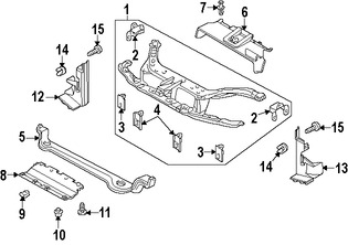 Foto de Barra sujeci�n soporte del radiador Original para Ford Focus Marca FORD N�mero de Parte 4S4Z16138RA