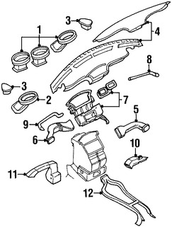 Foto de Ducto de Aire del Panel de Instrumentos Original para Ford Focus 2000 2001 2002 2003 2004 Marca FORD N�mero de Parte 98AZ19893DAA