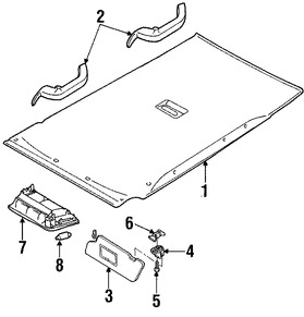 Foto de Techo Interior Original para Ford Focus 2001 2002 2003 2000 Marca FORD N�mero de Parte 1S4Z6151916AAA