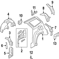 Foto de Panel Lateral Trasero Original para Ford Focus 2002 2003 2004 Marca FORD N�mero de Parte 2M5Z7427858BA