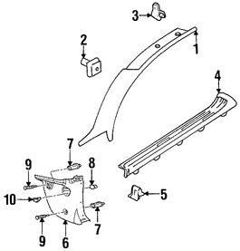 Foto de Clip de Panel de Moldura Pilar A Original para Ford Focus Ford Marca FORD Nmero de Parte W702412S300