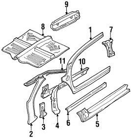 Foto de Estribo Original para Ford Escort 1999 2000 1998 2001 2002 2003 Marca FORD N�mero de Parte F8CZ6310129AA