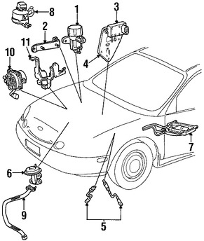 Foto de Solenoide de Purga del Canister Original para Ford Taurus 2000 2001 2002 2003 Marca FORD Nmero de Parte F7DZ9C915AA