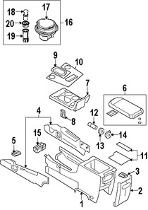 Foto de Consola de Apoyabrazos Original para Ford Taurus 2008 2009 Ford Taurus X 2008 2009 Marca FORD Nmero de Parte 8G1Z5406024BC