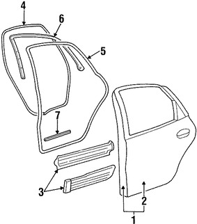 Foto de Sello de la puerta Original para Ford Taurus Marca FORD Nmero de Parte 2F1Z5425325AA