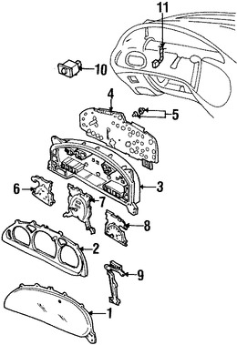 Foto de Lente de Panel de Instrumentos Original para Ford Taurus Marca FORD Nmero de Parte F6DZ10887B