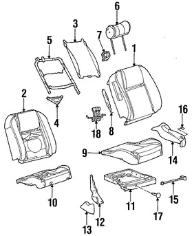 Foto de Interruptor Lumbar de asiento Original para Ford Thunderbird Ford Mustang Marca FORD N�mero de Parte 1W6Z14A701AAA